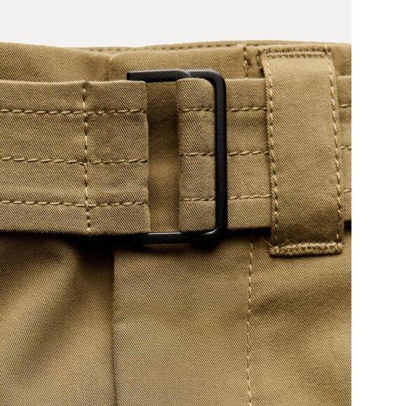 NWT ZARA ZW COLLECTION KAMARLI WIDE-LEG Pant Olive Green Large Bloggers Fave - Picture 7 of 13